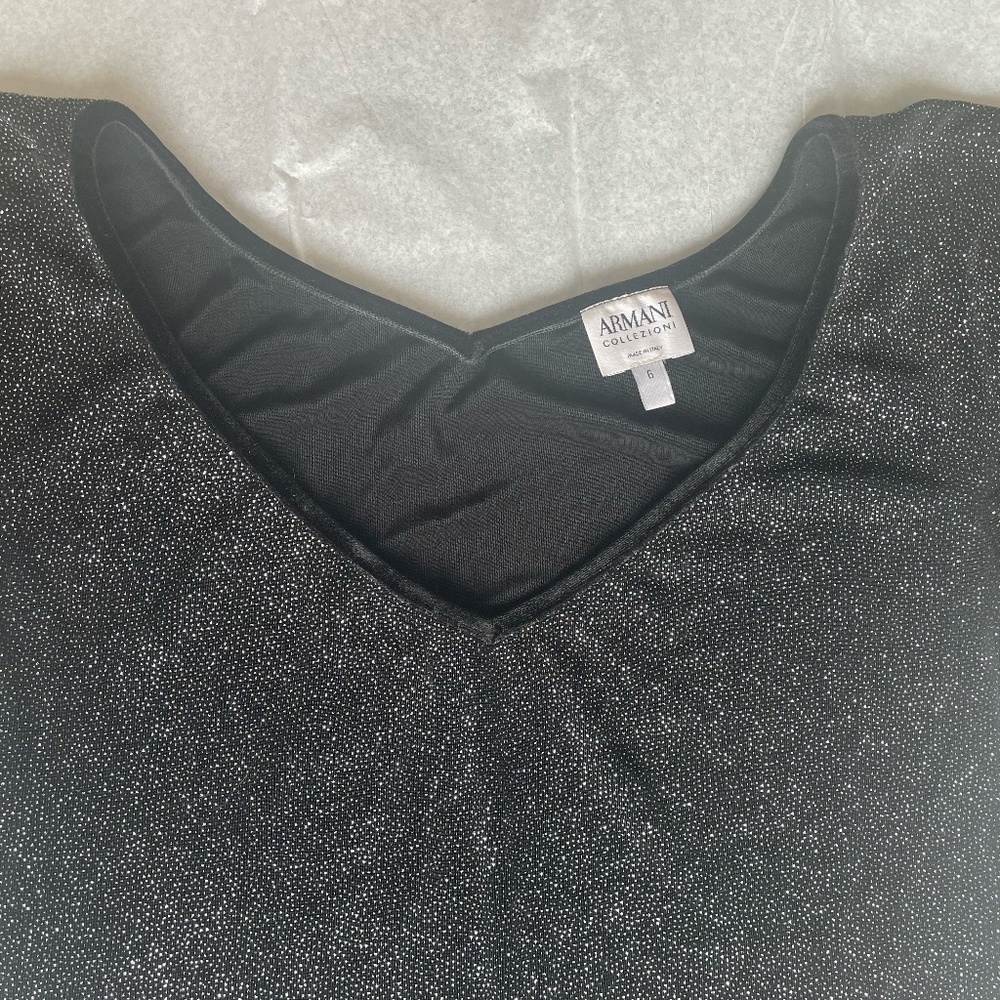 Armani Collezioni Women's Black Sequin  Top Size 6